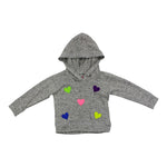 Long Sleeve Hacci Hoody with Neon Patch Hearts - Denny's