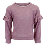 Long Sleeve Hacci Ruffle Top - Denny's