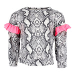 Brushed Long Sleeve Ruffle Top - Denny's