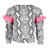 Brushed Long Sleeve Ruffle Top - Denny's