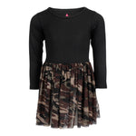 Long Sleeve Dress with Camo Tulle - Denny's