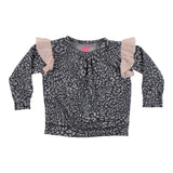 Cheetah Sweatshirt with Pink Mesh Ruffle - Denny's