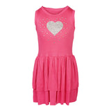 Glitter Heart Double Ruffle Tank Dress - Denny's