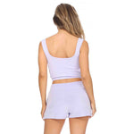 Cut Out Ribbed Crop Tank - Denny's