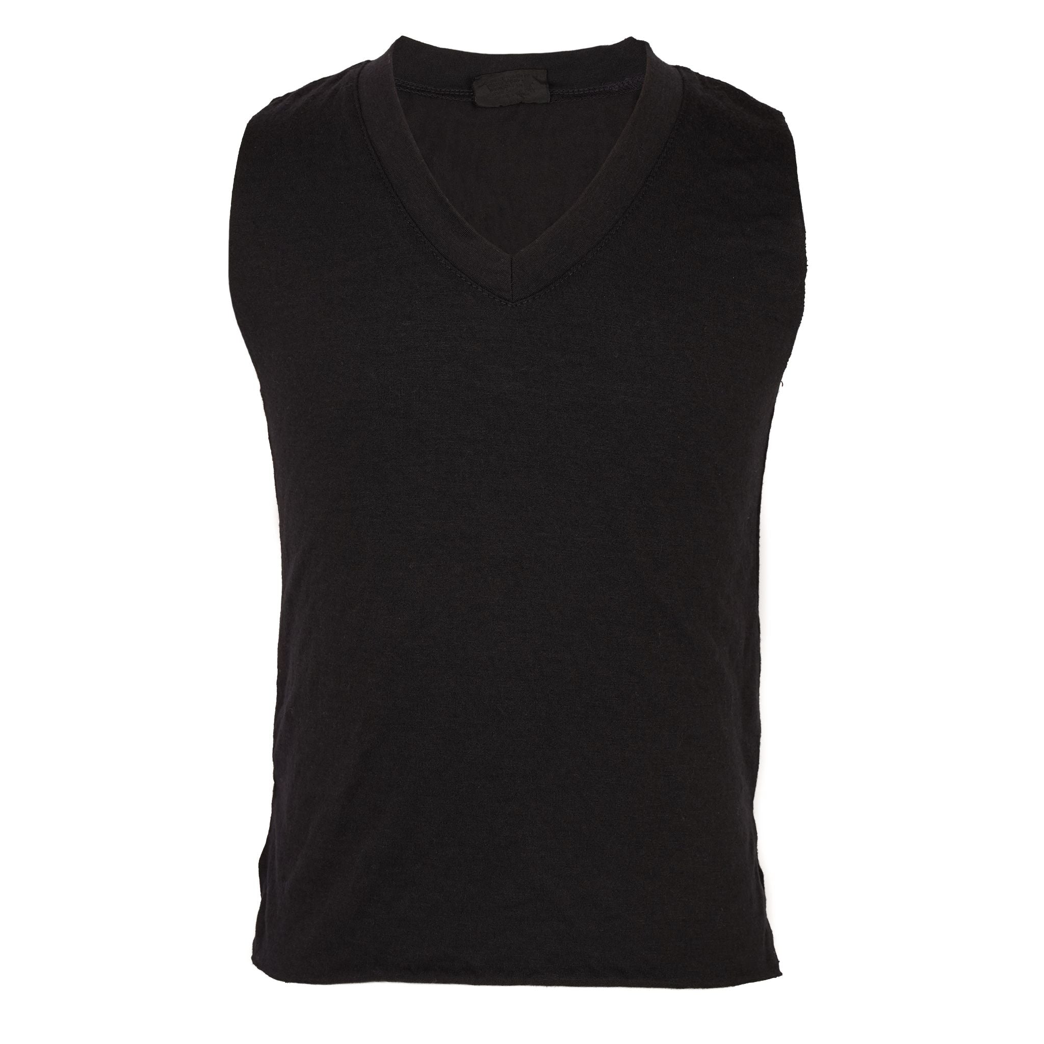 V-Neck Side Slit Tank - Denny's