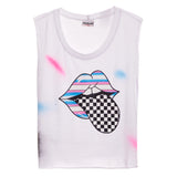Checkered Tongue Spray Paint Tank - Denny's