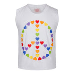 Rainbow Heart Peace Sign Crop Tank - Denny's