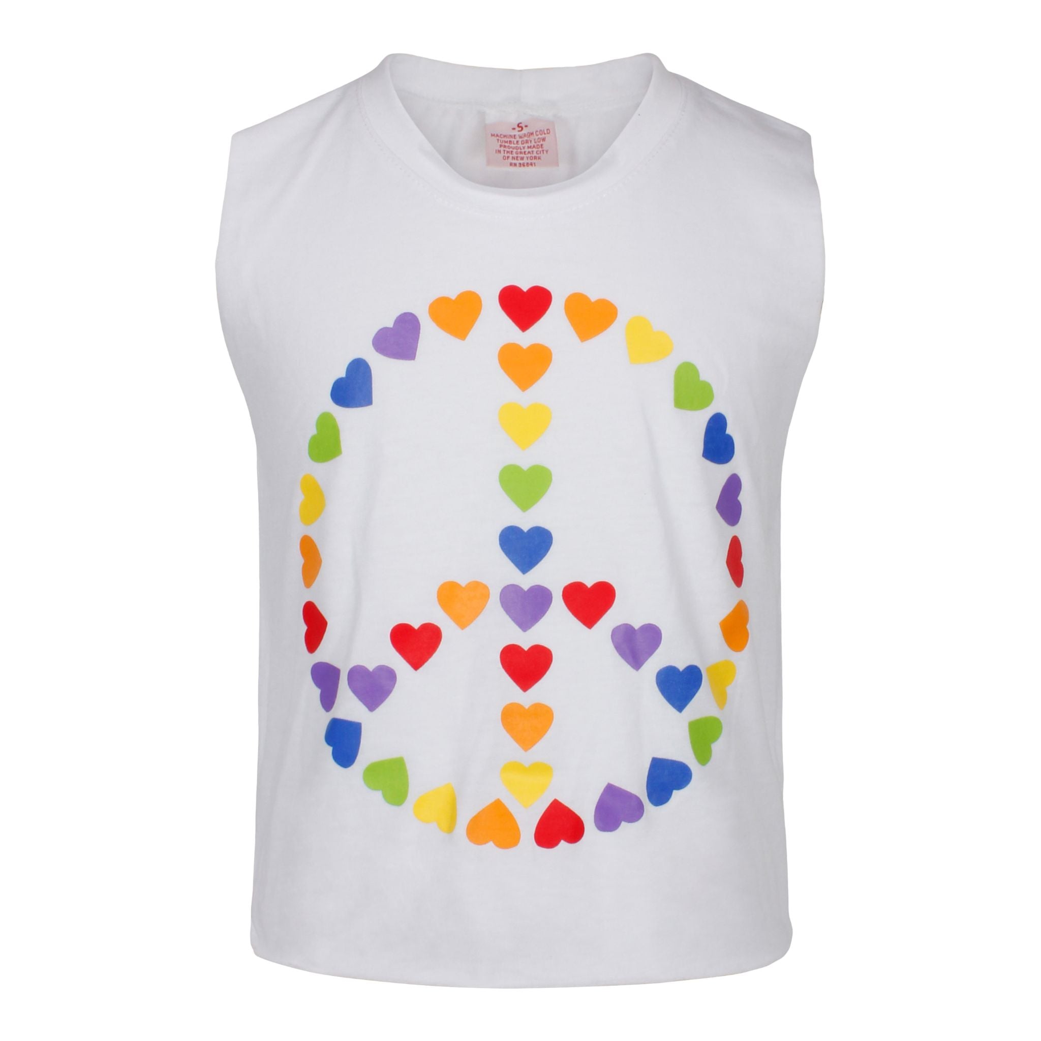 Rainbow Heart Peace Sign Crop Tank - Denny's