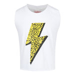 Yellow Leopard Smiley Bolt Tank - Denny's