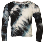 Allover Tie Dye Long Sleeve Crop Shirt - Denny's