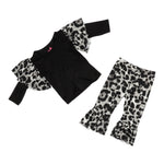 2pc Ruffle Cheetah Sleeve Bell Pant Set - Denny's