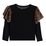Leopard Ruffle Shoulder Top - Denny's