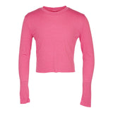 Long Sleeve Solid Crop Tee - Denny's