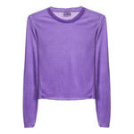 Long Sleeve Solid Crop Tee - Denny's