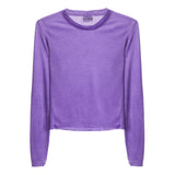 Long Sleeve Solid Crop Tee - Denny's