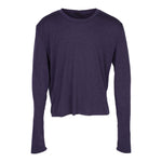 Long Sleeve Solid Crop Tee - Denny's