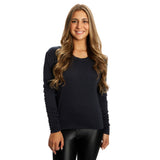 Long Sleeve Solid Crop Tee - Denny's