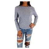 Long Sleeve Solid Crop Tee - Denny's
