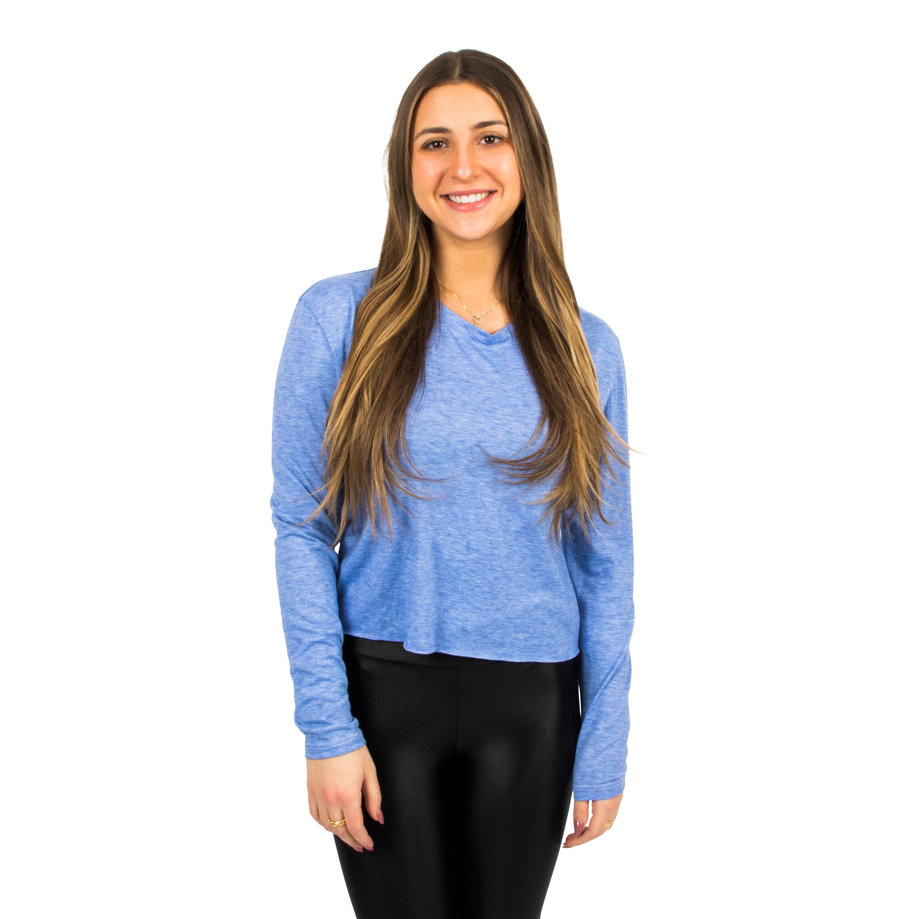 Long Sleeve Solid Crop Tee - Denny's