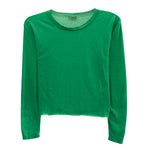 Long Sleeve Solid Crop Tee - Denny's