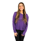 Long Sleeve Solid Crop Tee - Denny's