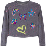 Rainbow Toss & Splatter Crop Tee - Denny's