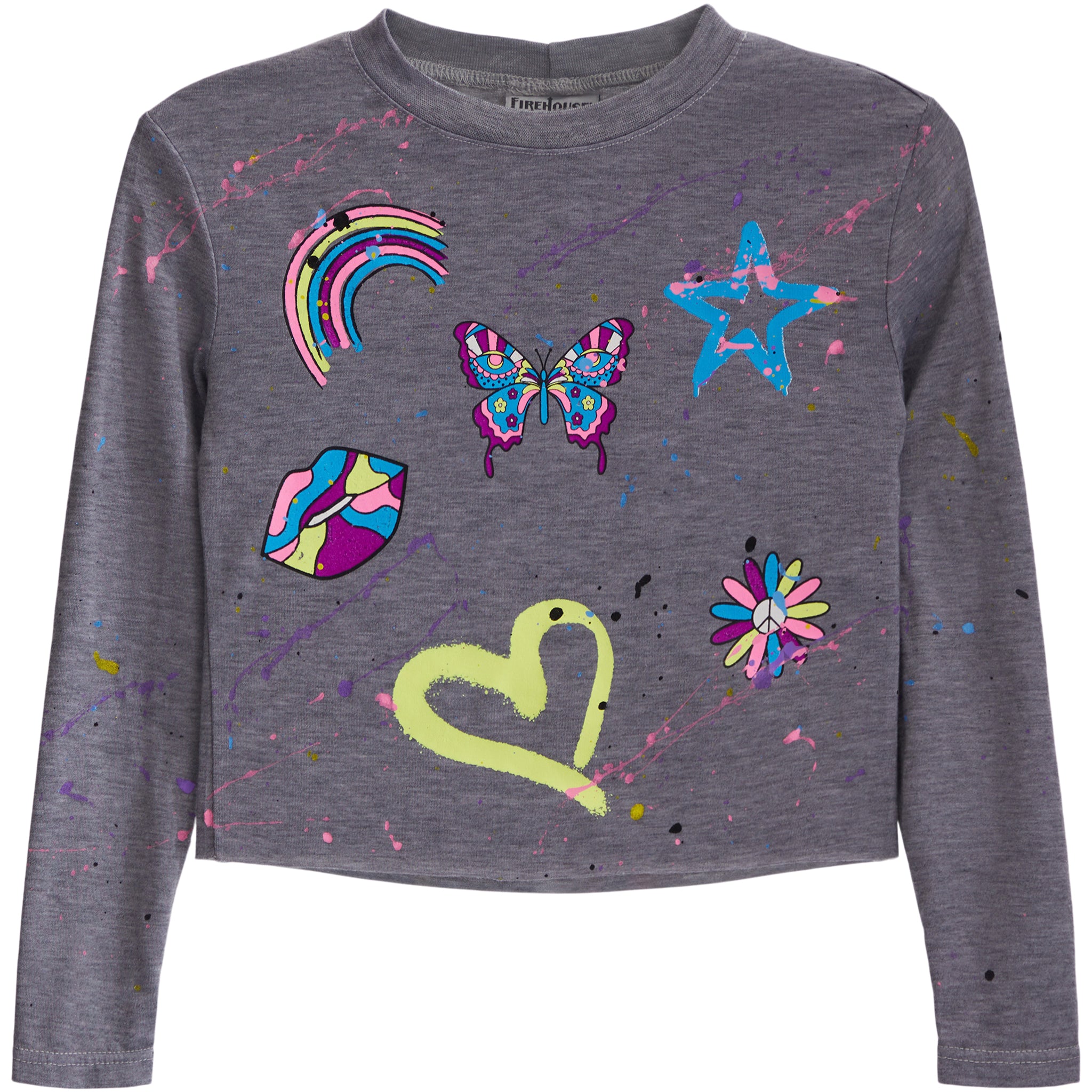 Rainbow Toss & Splatter Crop Tee - Denny's