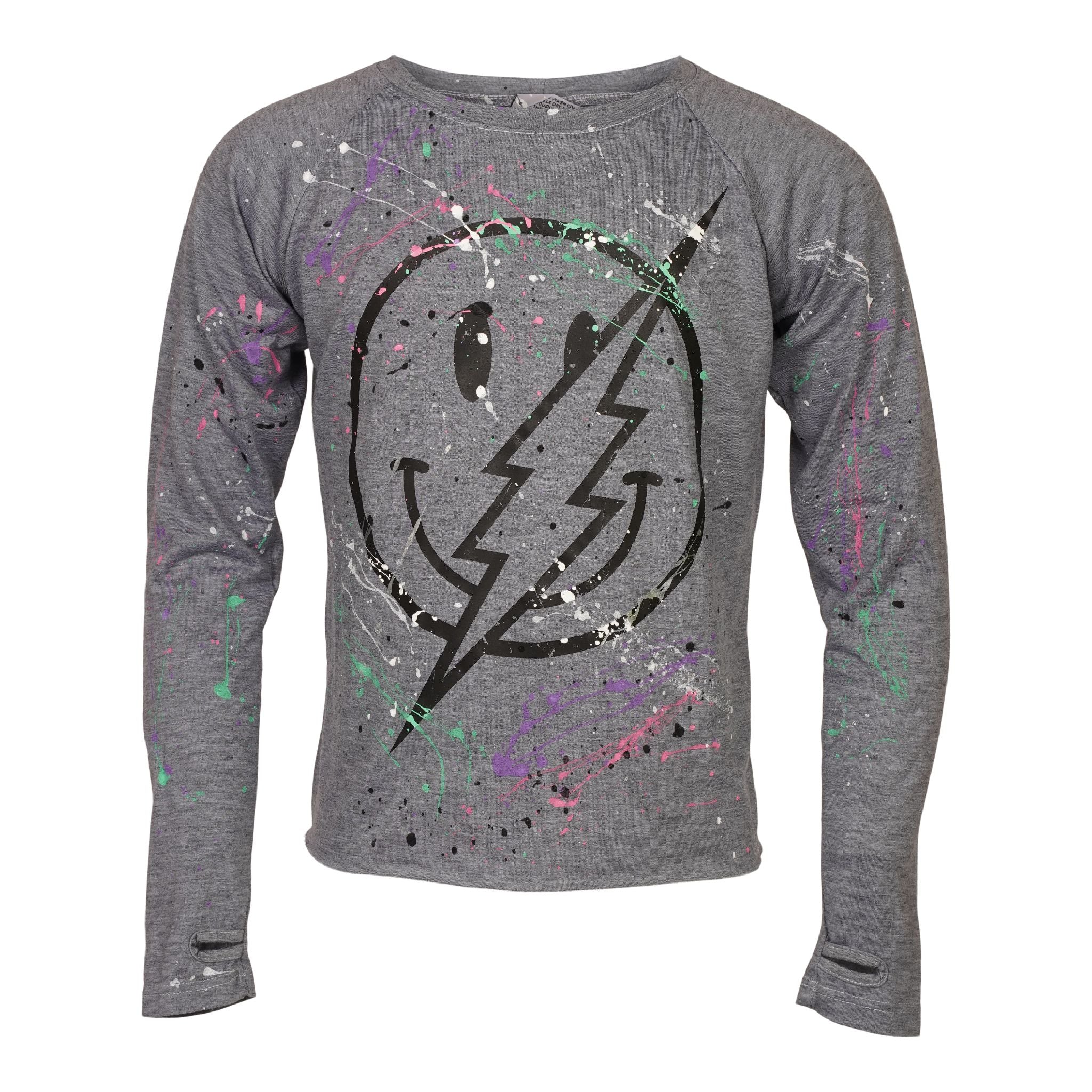 Smiley & Splatter Long Sleeve Top - Denny's
