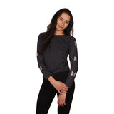 Lavender Butterfly Thumbhole Long Sleeve Shirt - Denny's