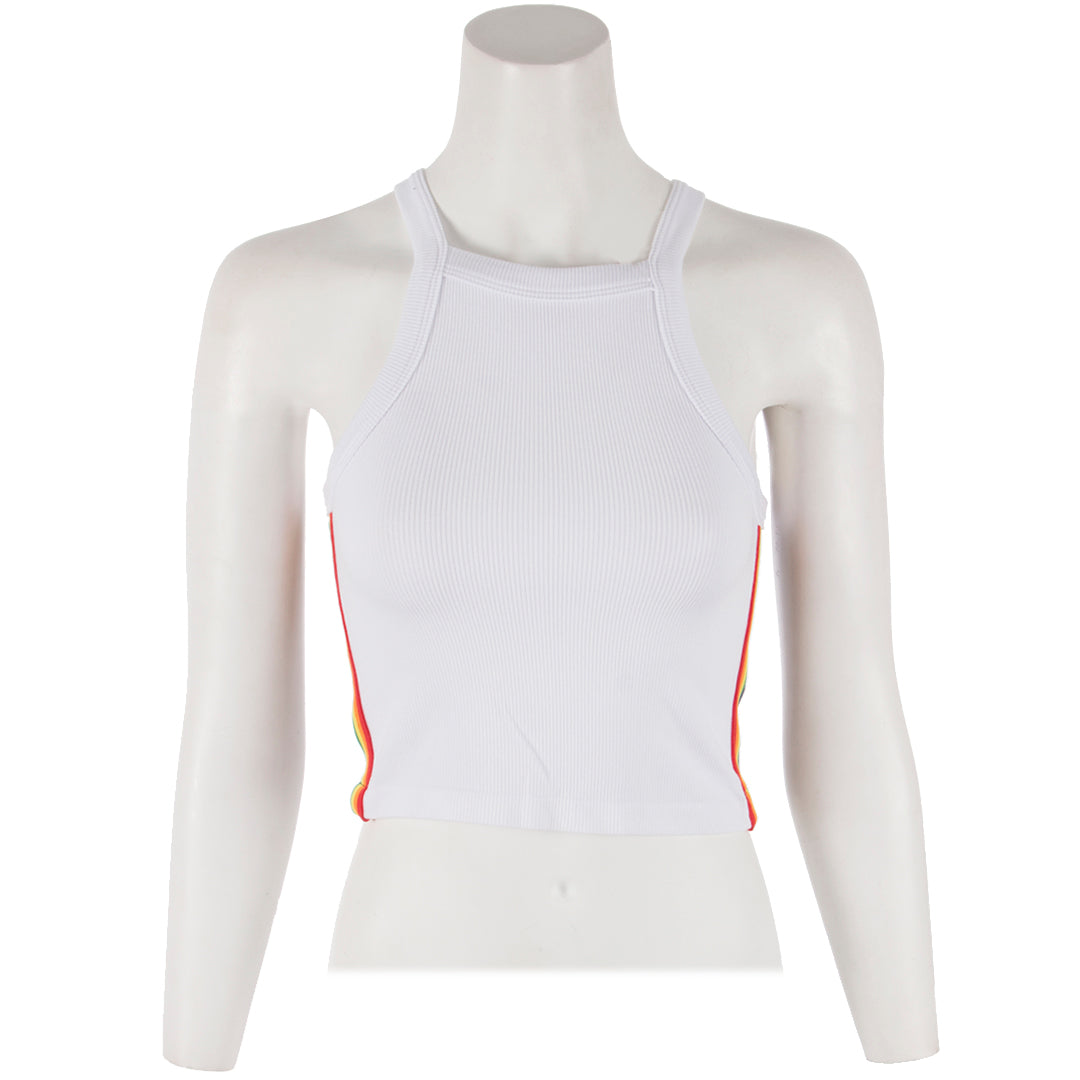Rainbow Side Stripe Crop Tank - Denny's