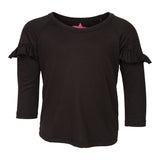 Long Sleeve Ruffle Shoulder Top - Denny's