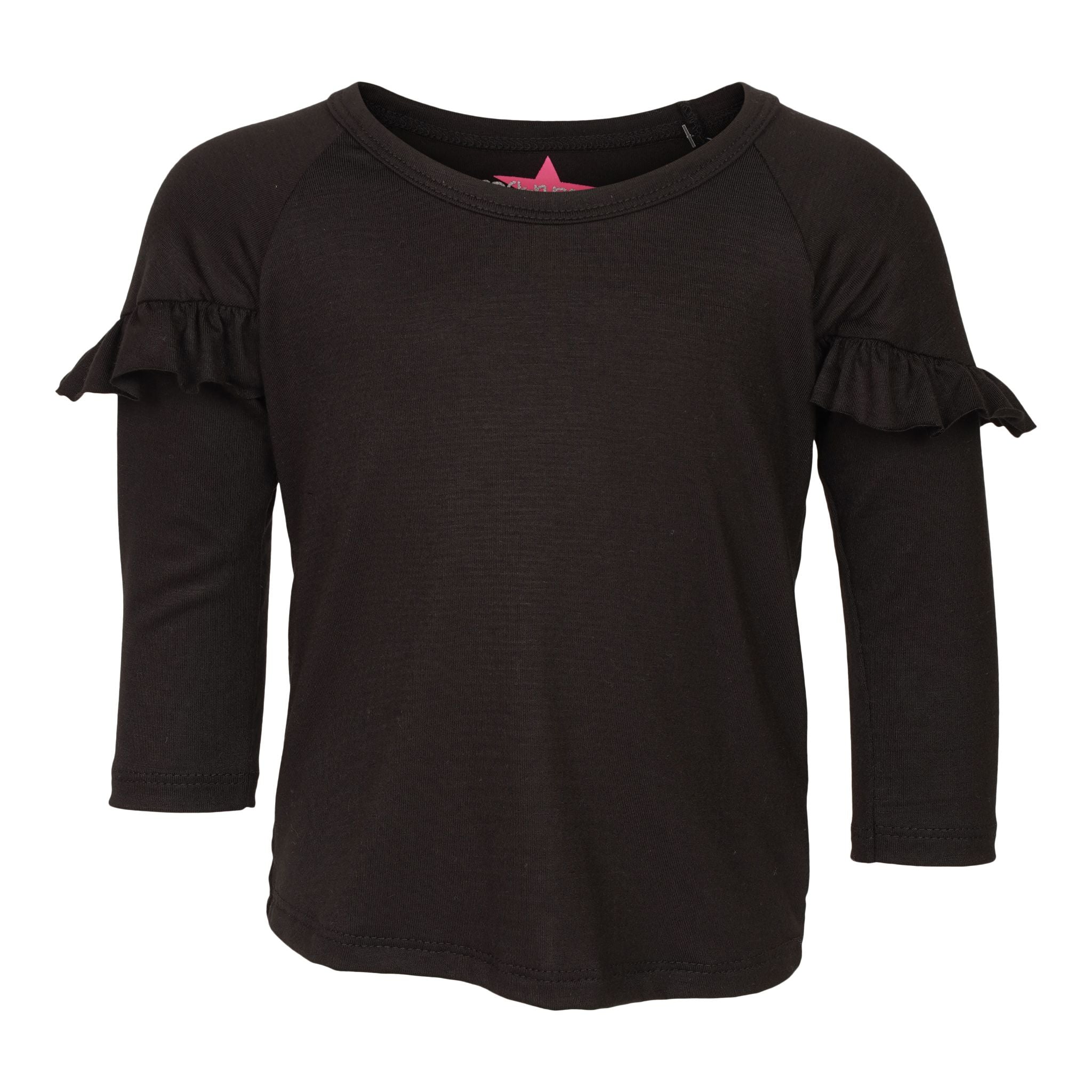 Long Sleeve Ruffle Shoulder Top - Denny's
