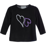Silver & Purple Double Hearts Top - Denny's