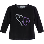 Silver & Purple Double Hearts Top - Denny's
