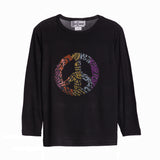 Rainbow Animal Peace Sign Top - Denny's