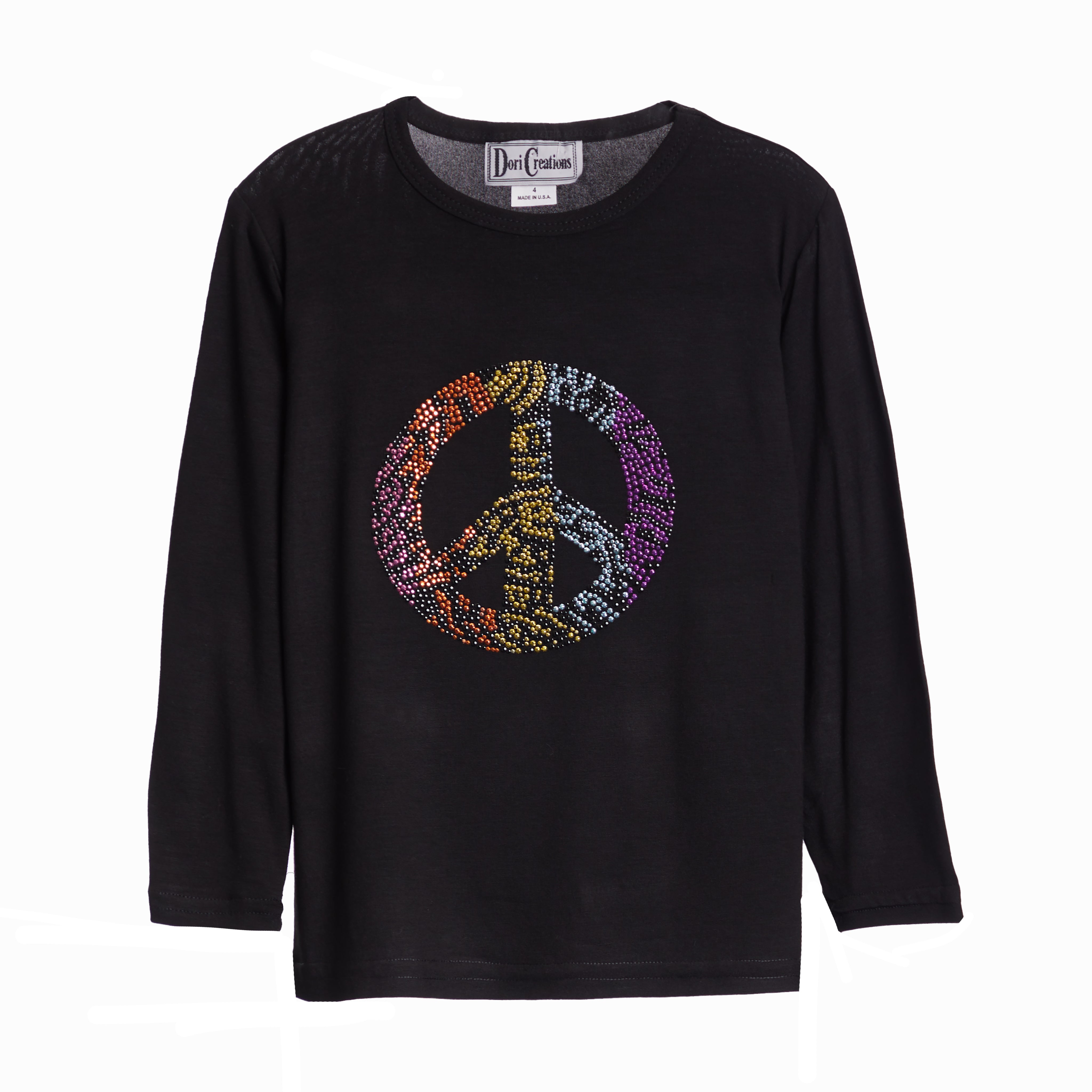 Rainbow Animal Peace Sign Top - Denny's
