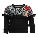 Ruffle Sweatshirt With Leopard Floral Hacci - Denny's