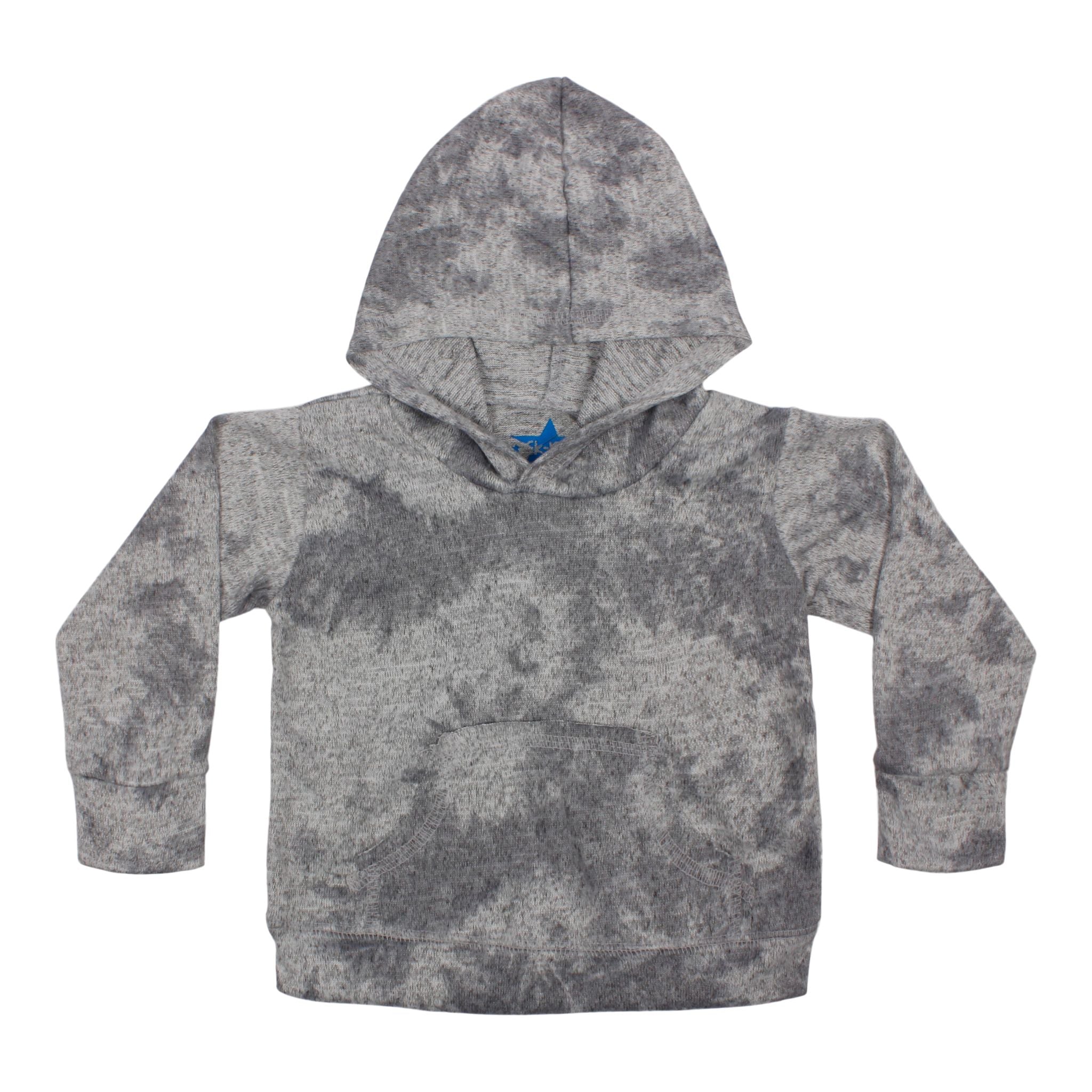 Grey Hacci Tie Dye Kangaroo Pocket Hoodie - Denny's