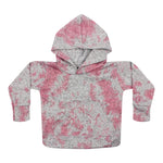 Grey & Pink Hacci Tie Dye Kangaroo Pocket Hoodie - Denny's