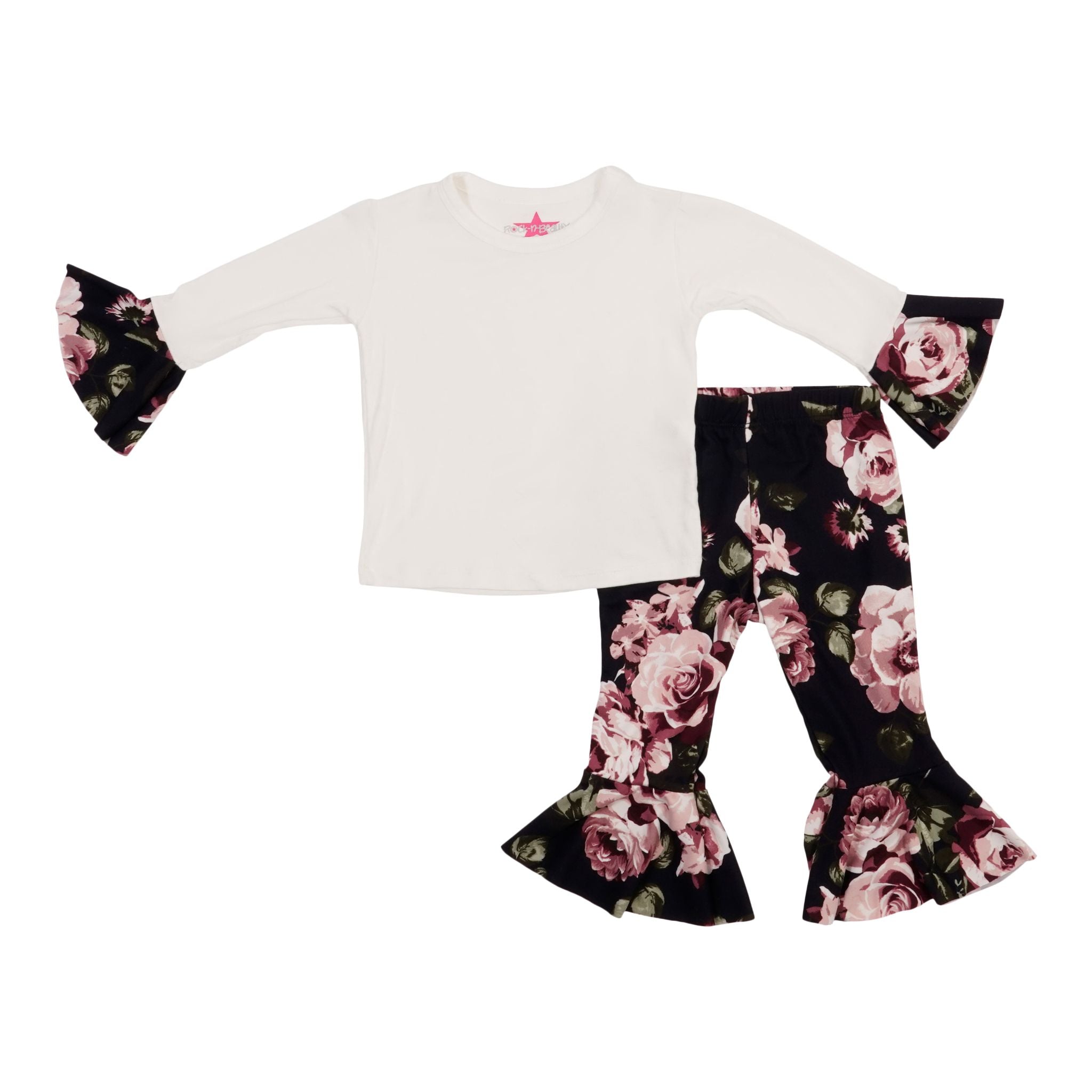 2pc Navy Floral Trumpet Set - Denny's