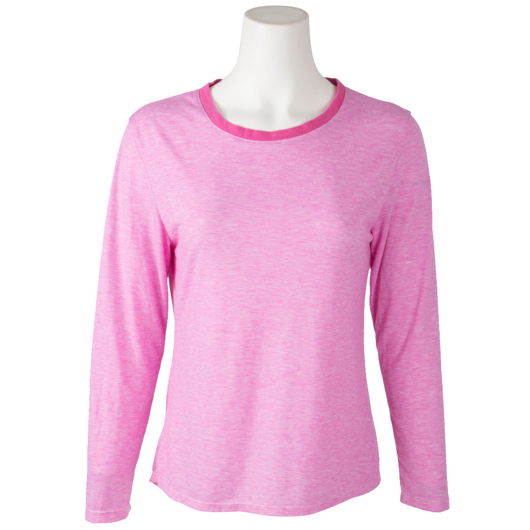 Long Sleeve Contrast Hi Low Crew - Denny's