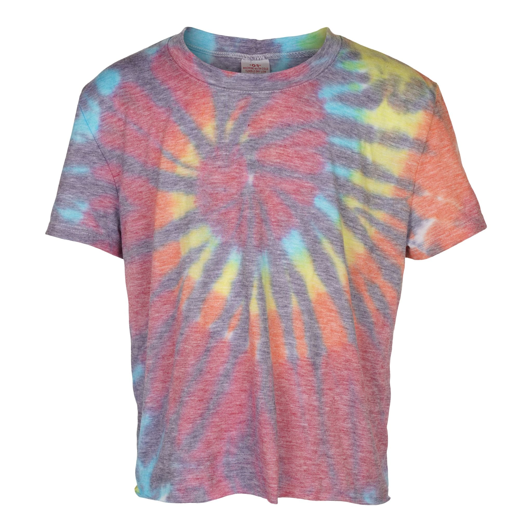 Spider Tie Dye Short Sleeve Crop Tee - Denny's