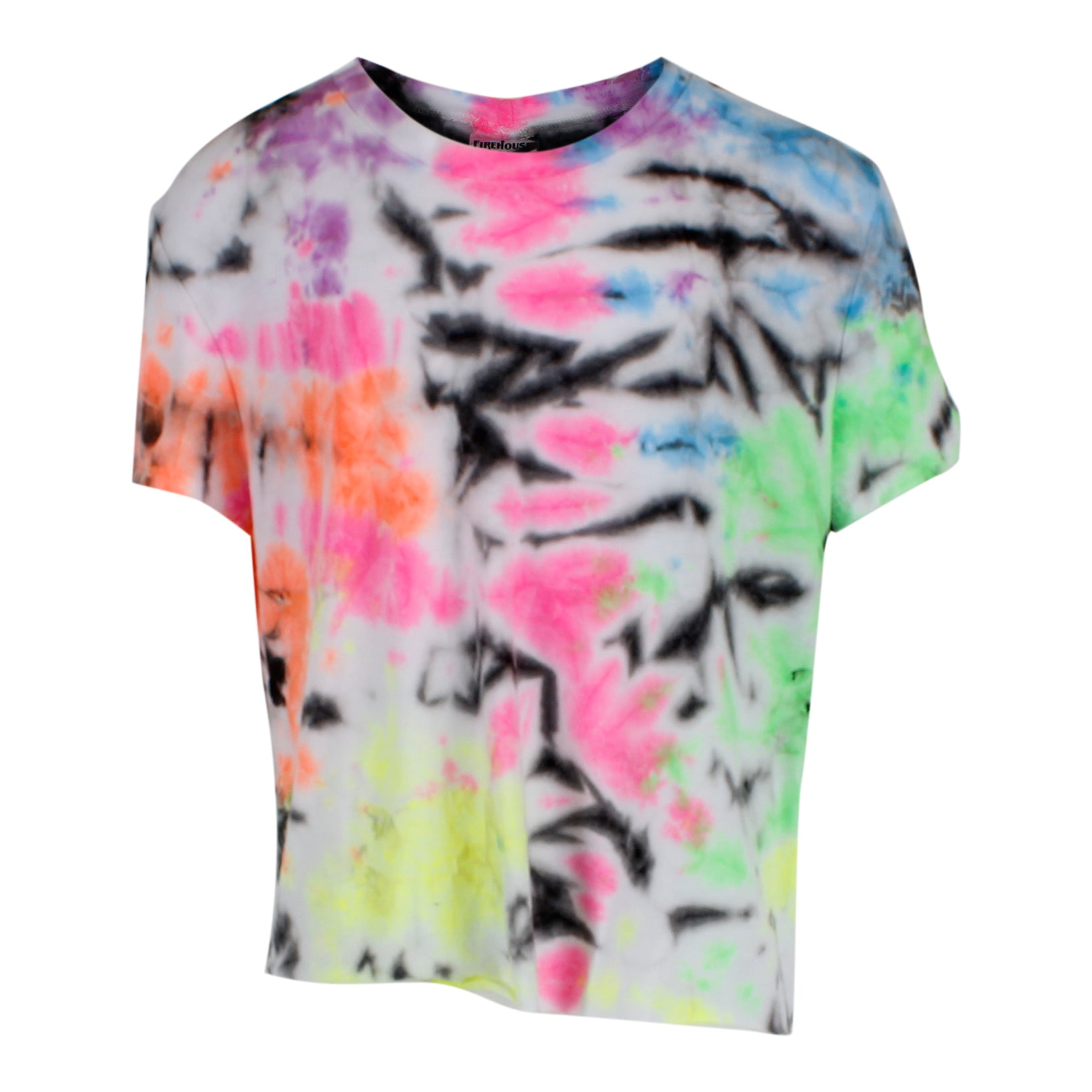Short Sleeve Tye Dye Crop Crew with Black Label - Denny's