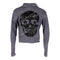 Long Sleeve Hoodie Sweatshirt with Black Skull and Splatter - Denny's