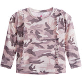 Knit Camo Ruffle Sweatshirt - Denny's