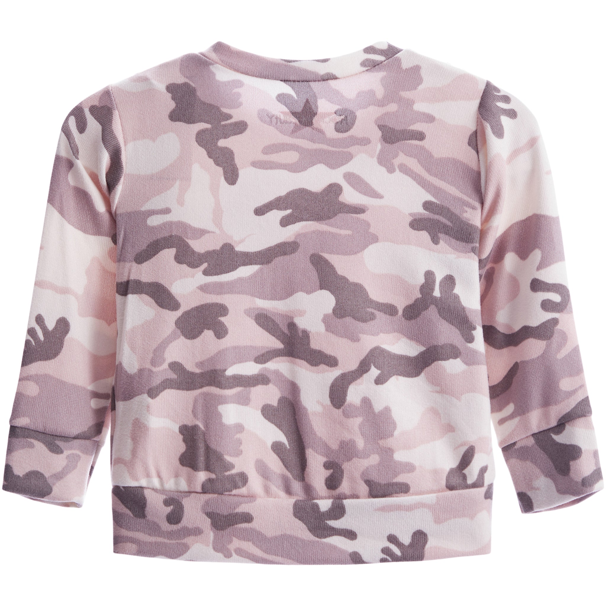 Knit Camo Ruffle Sweatshirt - Denny's