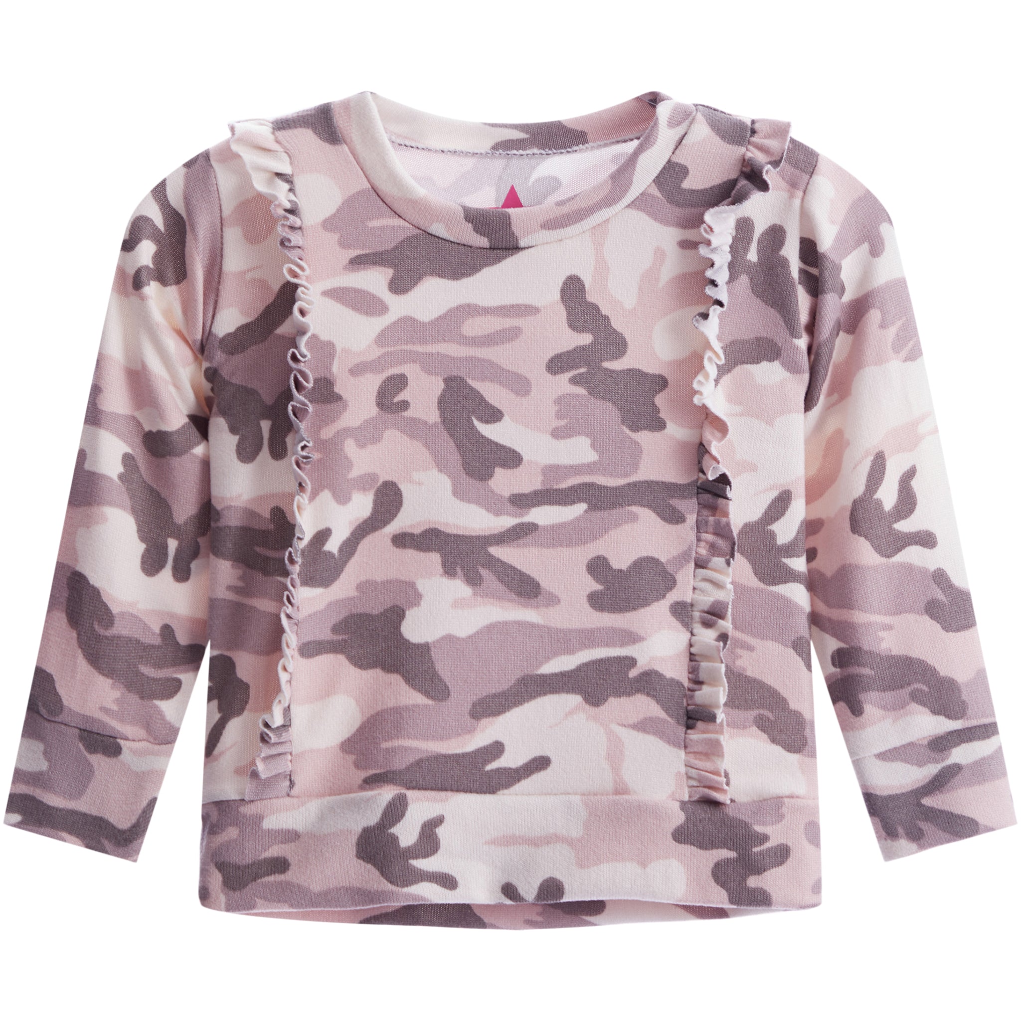 Knit Camo Ruffle Sweatshirt - Denny's