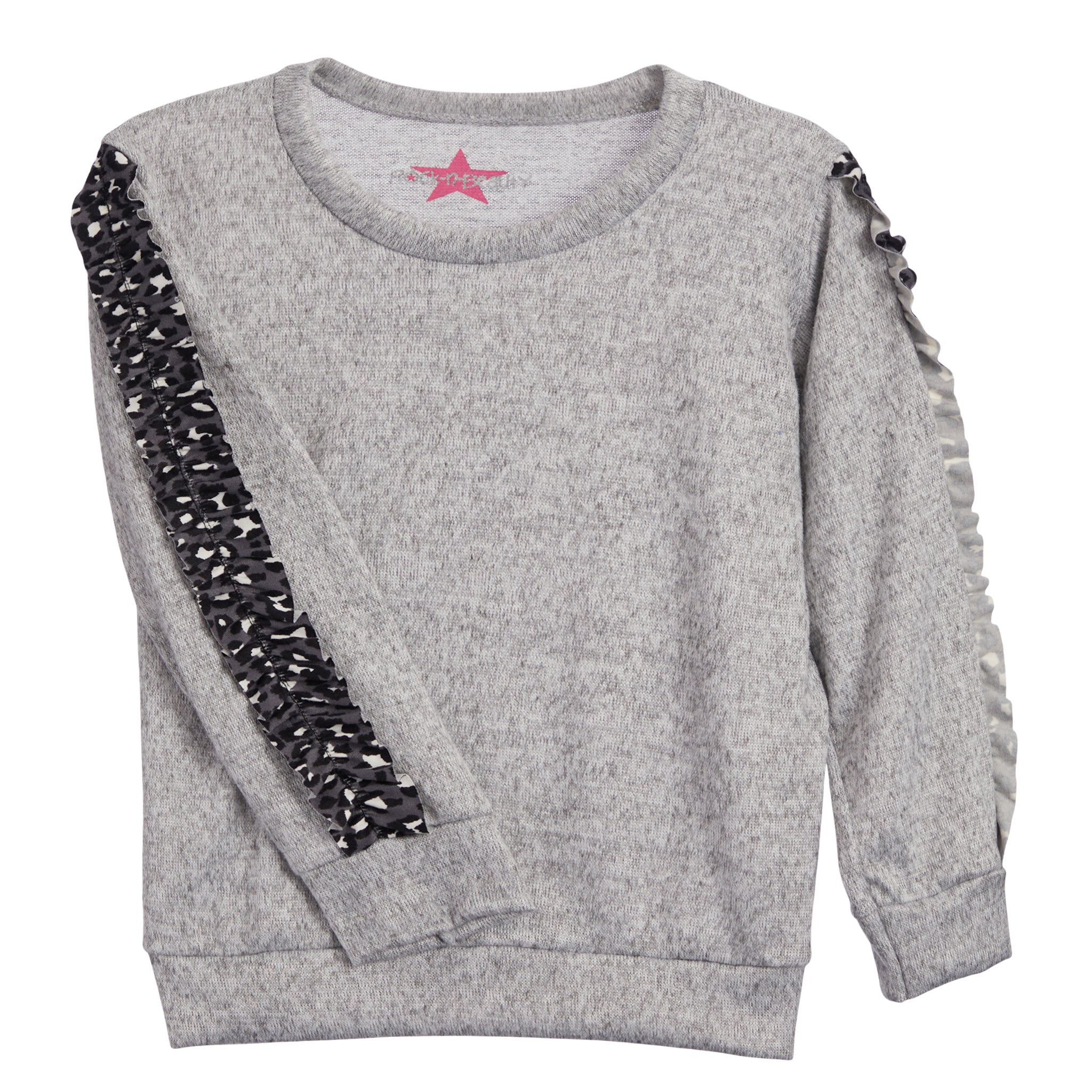 Leopard Ruffle Sleeve Hacci Top - Denny's
