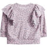 Ruffle Shoulder Cheetah Knit Sweatshirt - Denny's