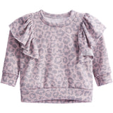 Ruffle Shoulder Cheetah Knit Sweatshirt - Denny's